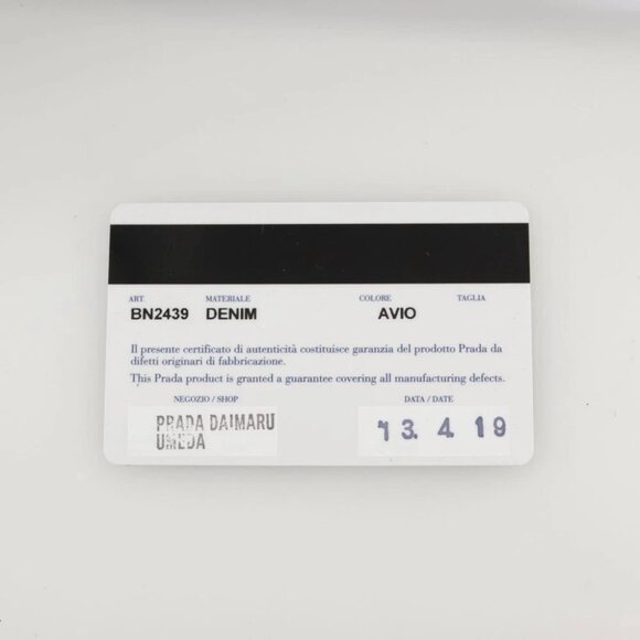 PRADA Canapa PM Hand Bag Denim Blue Gold Auth am7316V - Picture 12 of 15